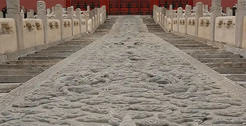 the stone made Panlong Royal Path - Yunlong Terrace in the Forbidden City